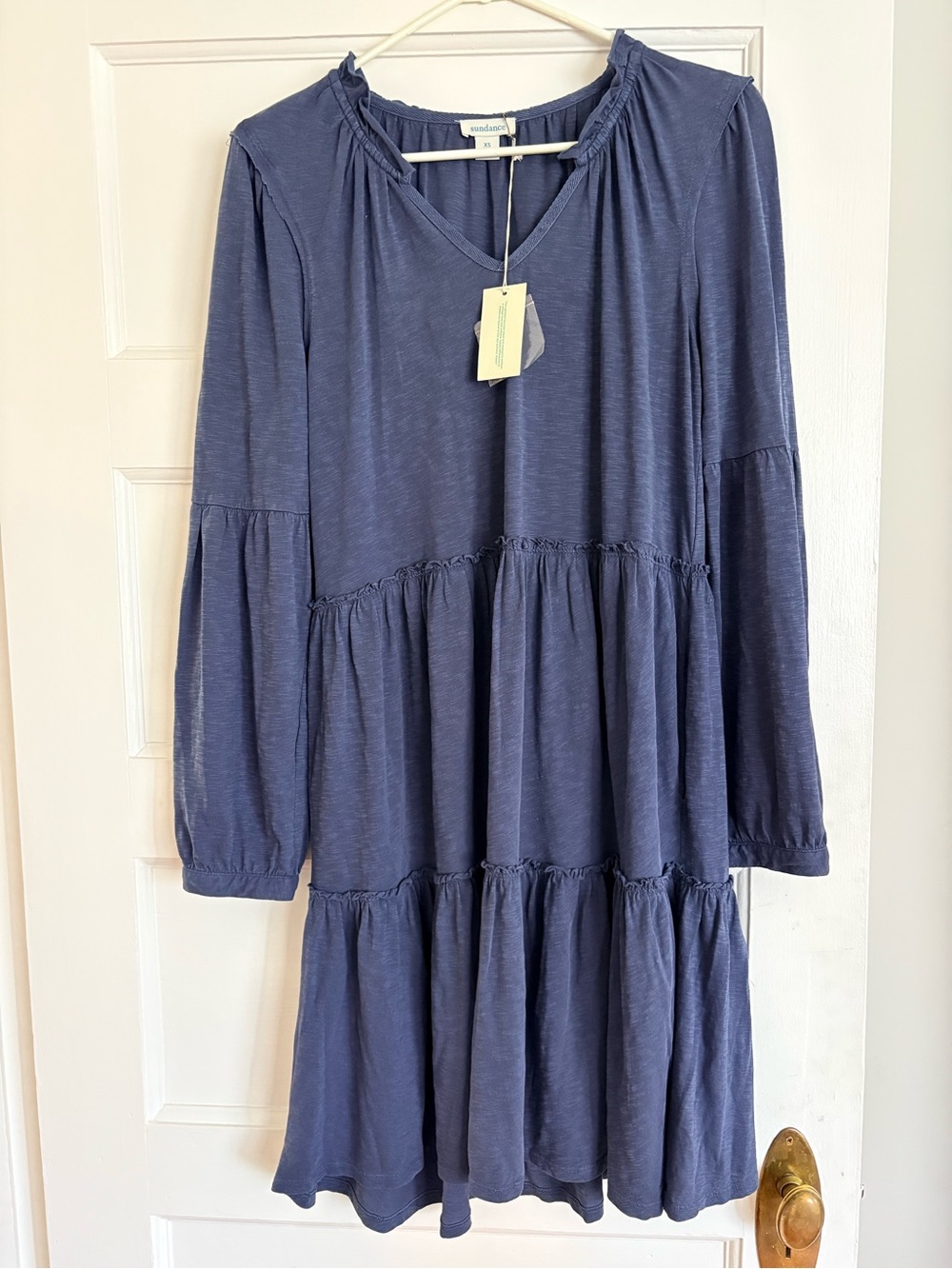 Sundance Navy Blue Tiered Long-Sleeve Girls Dress